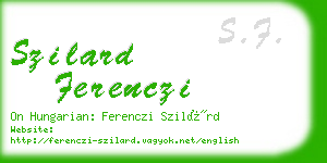 szilard ferenczi business card